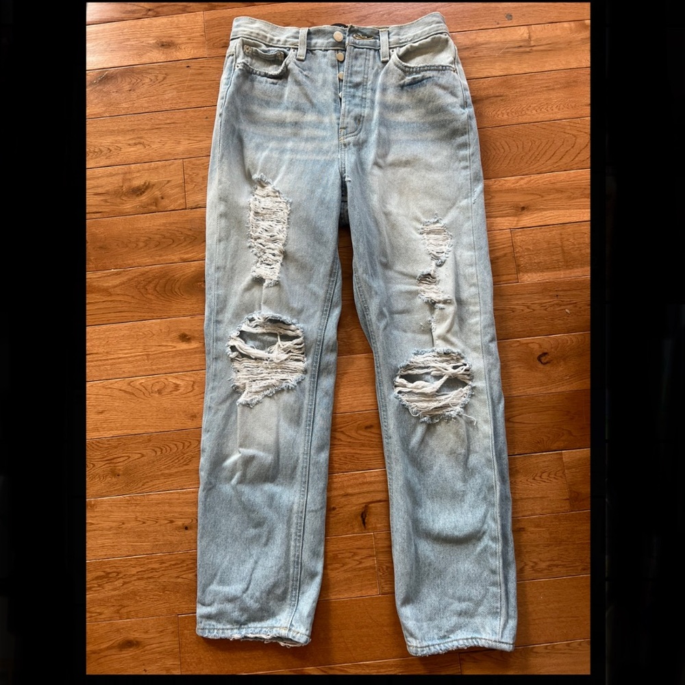 BDG High-Waisted Ripped Straight Jeans
